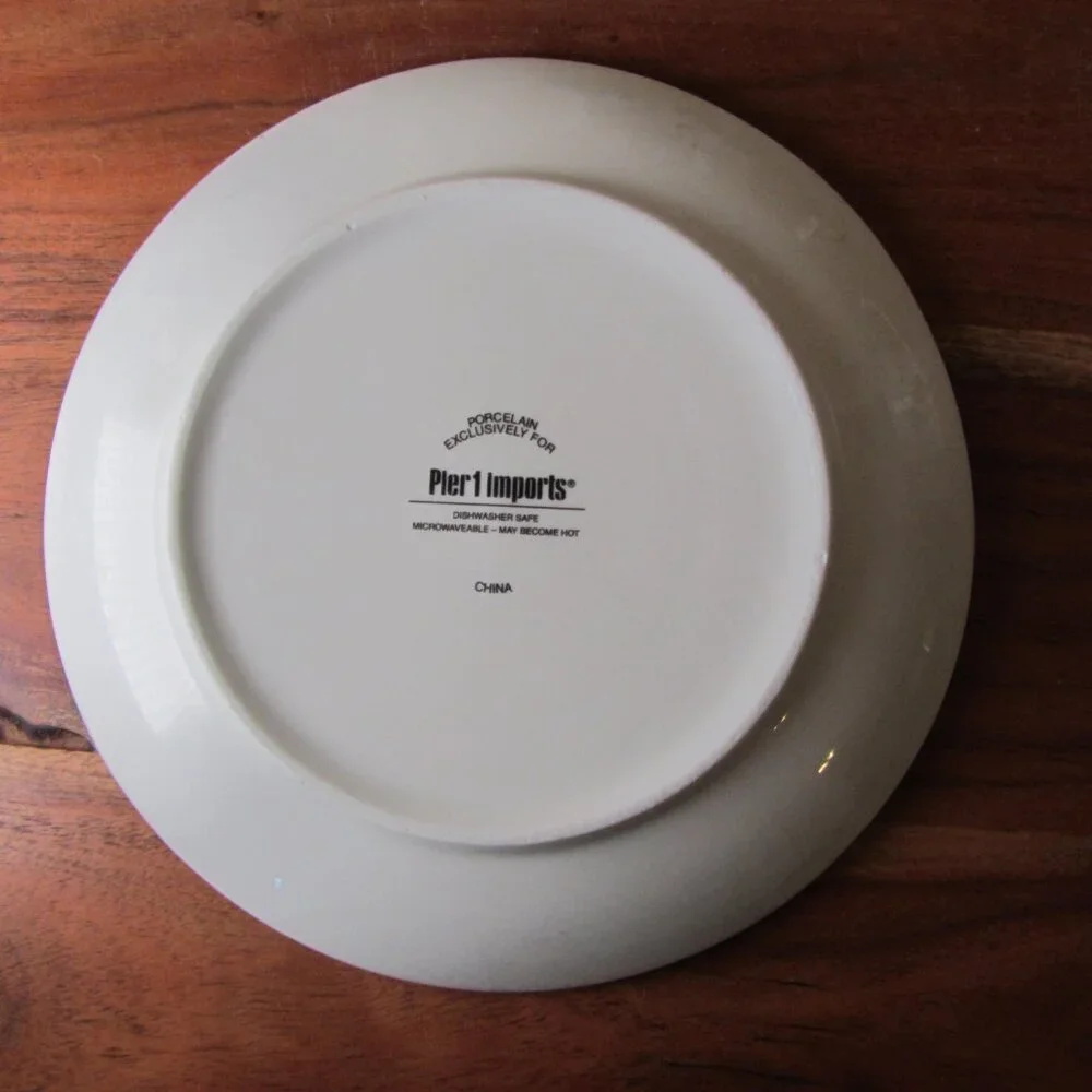 3 for $24 - pier 1 paisley bird red appetizer plate (W6358)